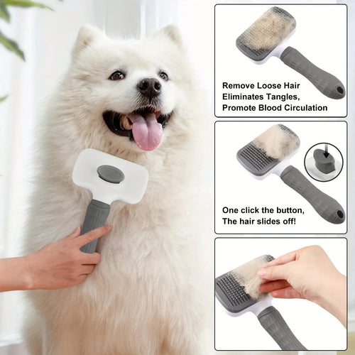Brosse Carde Auto-Nettoyante pour Chien & Chat