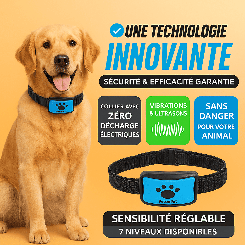 Collier Anti - Aboiement Intelligent - Sans Choc - PetouPet
