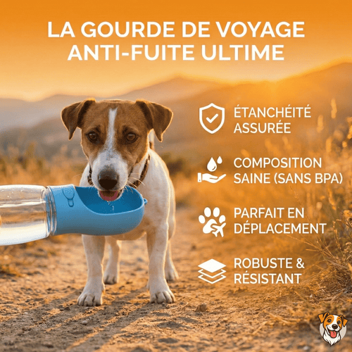 Gourde de Voyage Anti-Fuite pour Chien