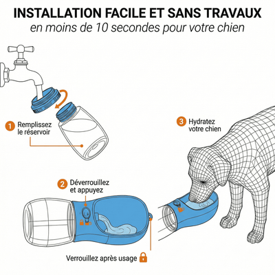 Gourde de Voyage Anti - Fuite pour Chien - PetouPet